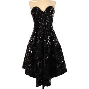 Milly all-over sequined cocktail dress in black